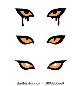 set of three pairs of evil monsters eyes