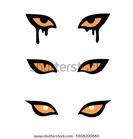 set of three pairs of evil monsters eyes