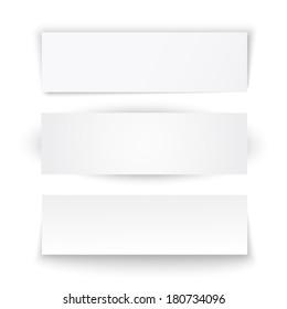 Set of three  paper banners. Vector illustration