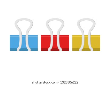 Set of three paper clip vector design illustration isolated on white background