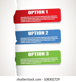 Set of three paper options