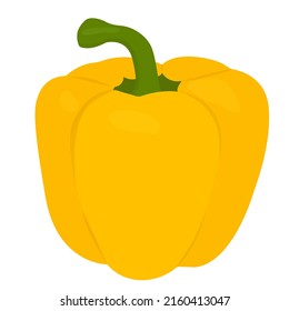 Set of three peppers. Yellow, red and green pepper. Vector illustration.