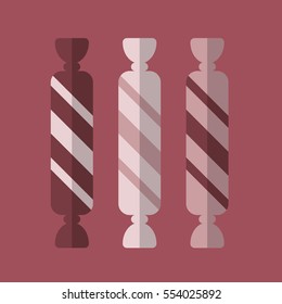 set of three pink candies for Saint Valentine Day, birthday, wedding or another holidays. flat style. vector eps-10