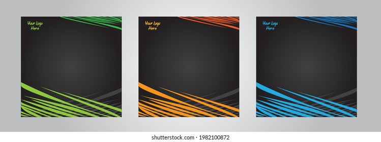 set of three posts for social media and stores