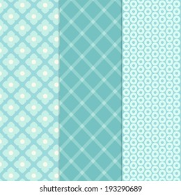 Set of three primitive retro patterns ideal for baby shower