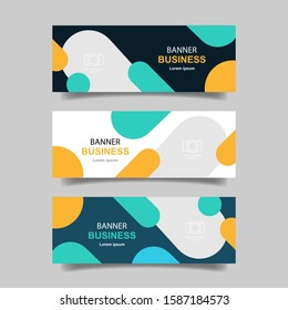 Set of three professional corporate business banners design vector