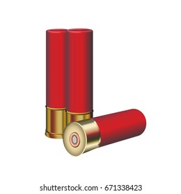 Set of three red cartridges for rifle