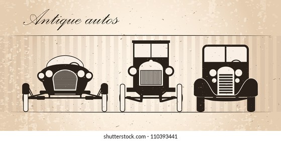 Set of three retro automobiles