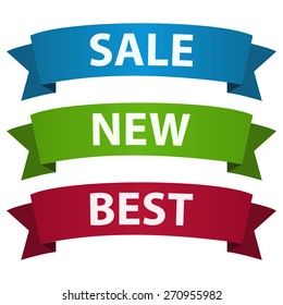 Set of three ribbons with place for your text