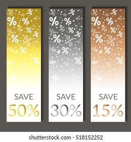 Set of three sale banners. Vector illustration. EPS10