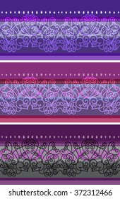 the set of three seamless bands with ornament