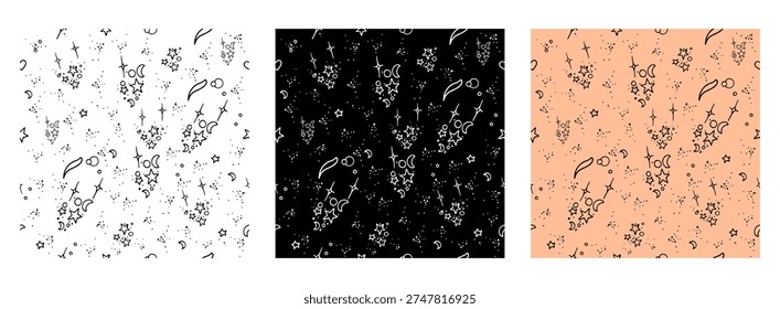 Conjunto tres patrones celestiales