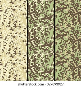 Set of three seamless patterns with floral palette. Bright and colorful backgrounds for textile prints, web usage and wrapping paper. Stylish texture for wrapping paper or book covers.