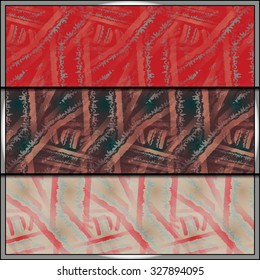 Set of three seamless patterns with floral palette. Bright and colorful backgrounds for textile prints, web usage and wrapping paper. Stylish texture for wrapping paper or book covers.