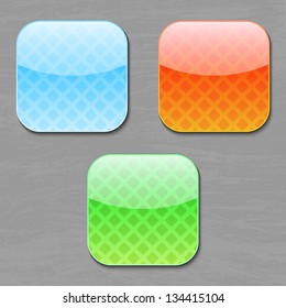 Set of three shine buttons different colors. eps10