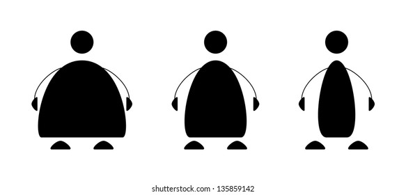 Set of three simple various people icons / The magnificent three
