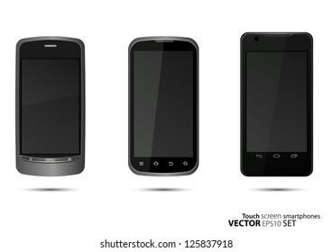 Set of three smart phones