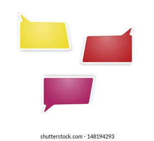 The set of three speech bubbles with shadow / The set of bubble stickers / Speech bubbles