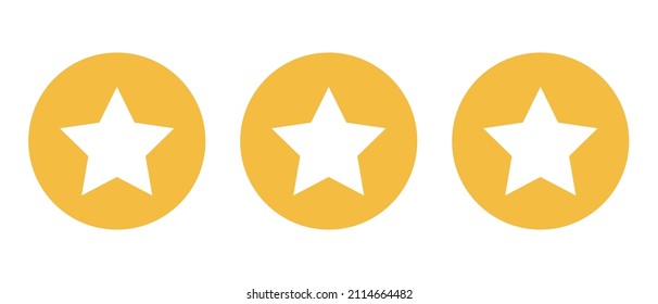 A set of three star icons. Ranking. Vectors.