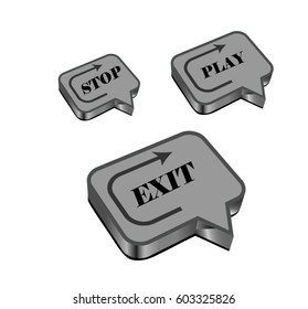 Set of three stickers with text