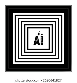 Set of three stylized artificial intelligence (AI) chip logos displayed against contrasting backgrounds – technology, machine learning and other. Vector illustration concept.
