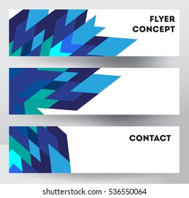 set of three stylized flyer with a frosty design
