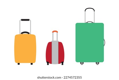 Un conjunto de tres maletas. Maletas familiares. Ilustración del vector