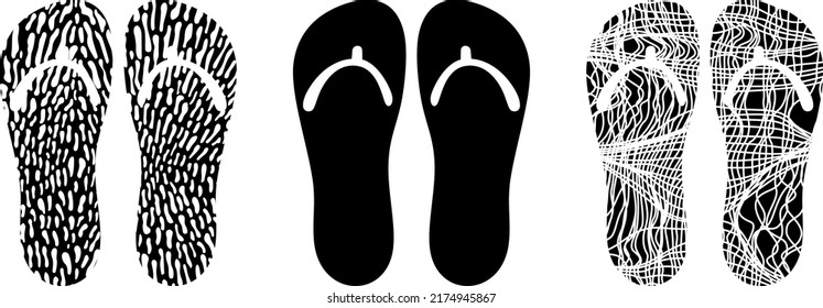 Set of three summer flip flops

