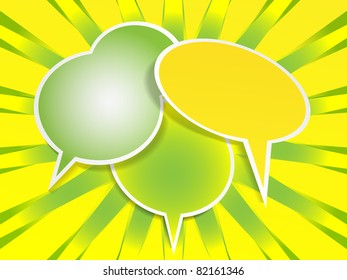 Set of three summer speech bubbles