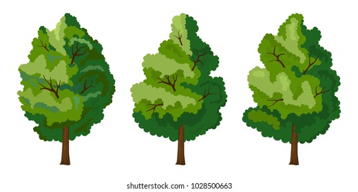 Set of three summer tree