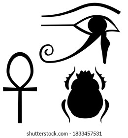 Set of the three symbols of ancient egypt created by vector illustration