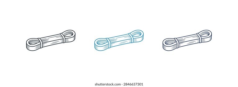 A set of three technical illustrations showing mechanical rod end bearings in an isometric perspective view for engineering and industrial design applications