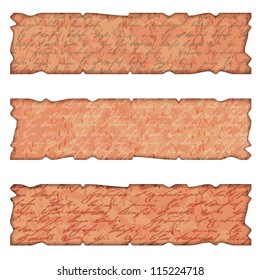 Set of three text box in old style