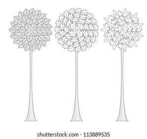 Set of three trees