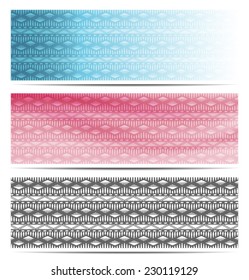 Set of three tribal abstract banners . Vector eps 10