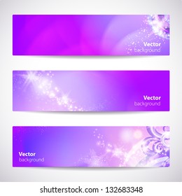 Set of three vector banners.