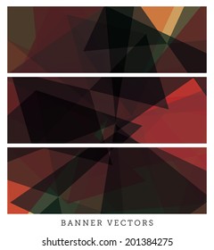 A set of three vector banners with an abstract style