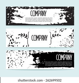 Set of three vector banners. Abstract header vector background.