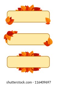 Set of three vector banners with autumn leaves.