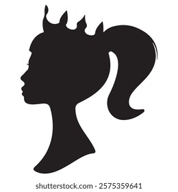 Set of three vector black silhouettes of crowns isolated on a white background.
