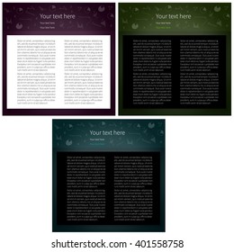 Set of three vector business backgrounds with hand-drawn business doodles. 