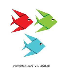 Set of three vector fishes for graphic design or artwork.