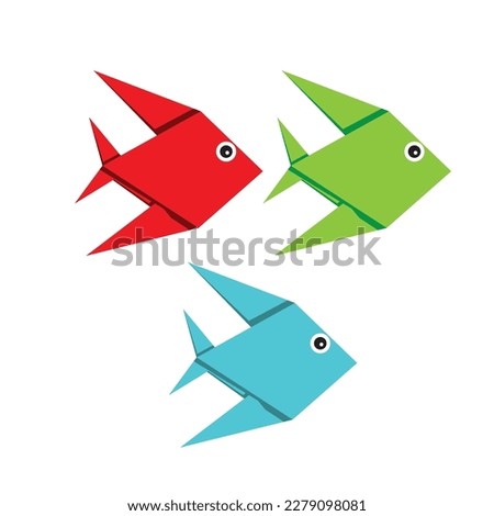 Set of three vector fishes for graphic design or artwork.