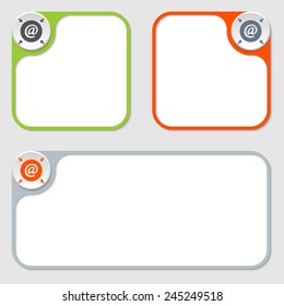 set of three vector frames and email symbol