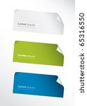 Set of three vector stickers for your text