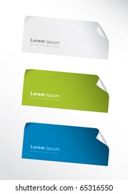 Set of three vector stickers for your text