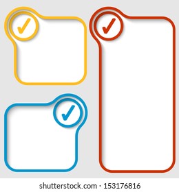 set of three vector text frames with check box