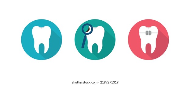 Set of three vector tooth for dental graphic