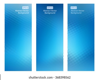 Set of three Vertical Abstract EPS10 vector dark blue graphic design background templates for various communication arts and much more. Plenty of space for text.