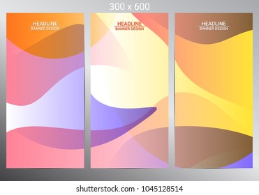 Set of three vertical banners. Modern infographic design. Vector illustration